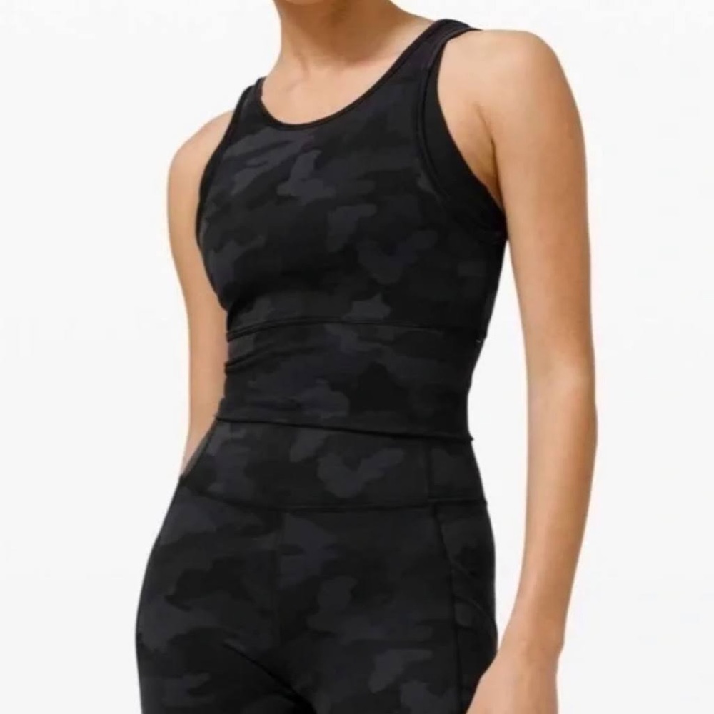 Lululemon power pivot reversible tank grey camo